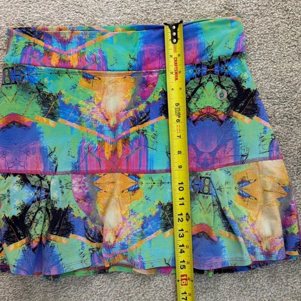 Dona Jo Skort Women Size 2 Abstract Print Activewear Tennis Skirt Pockets Lined